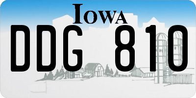 IA license plate DDG810