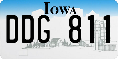 IA license plate DDG811
