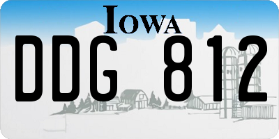 IA license plate DDG812