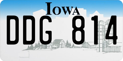 IA license plate DDG814