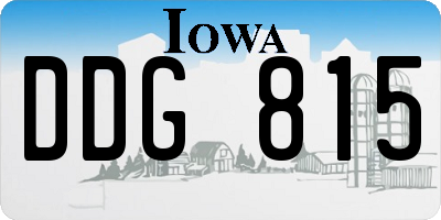 IA license plate DDG815