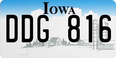 IA license plate DDG816