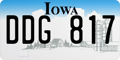 IA license plate DDG817