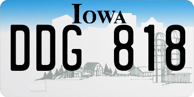 IA license plate DDG818