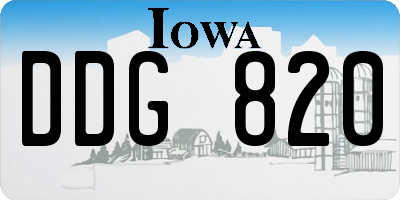 IA license plate DDG820