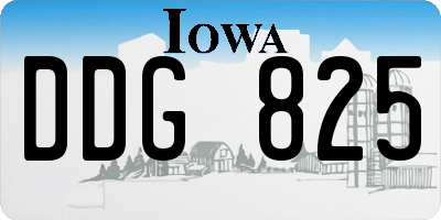IA license plate DDG825