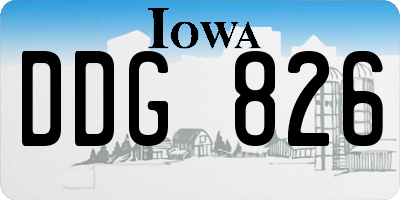 IA license plate DDG826