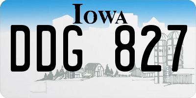 IA license plate DDG827