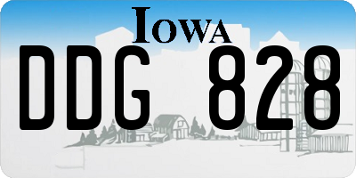 IA license plate DDG828