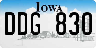 IA license plate DDG830