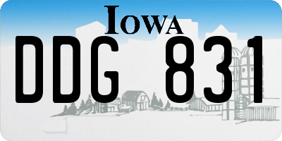 IA license plate DDG831