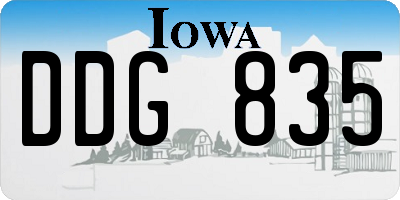IA license plate DDG835