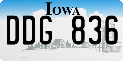 IA license plate DDG836