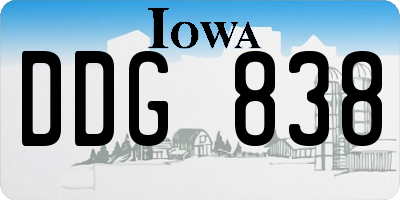 IA license plate DDG838
