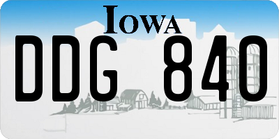 IA license plate DDG840