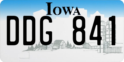 IA license plate DDG841
