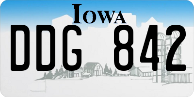 IA license plate DDG842