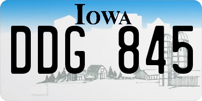 IA license plate DDG845