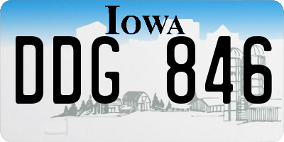 IA license plate DDG846