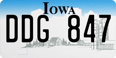 IA license plate DDG847