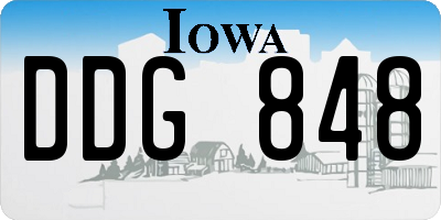 IA license plate DDG848