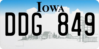 IA license plate DDG849