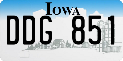 IA license plate DDG851
