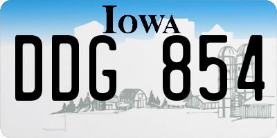 IA license plate DDG854