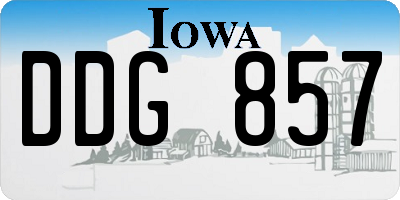 IA license plate DDG857