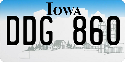 IA license plate DDG860