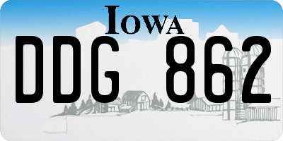 IA license plate DDG862