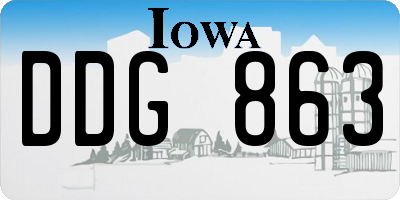 IA license plate DDG863