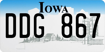 IA license plate DDG867