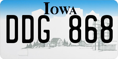 IA license plate DDG868
