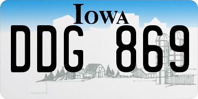 IA license plate DDG869