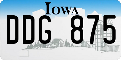 IA license plate DDG875