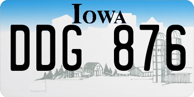 IA license plate DDG876