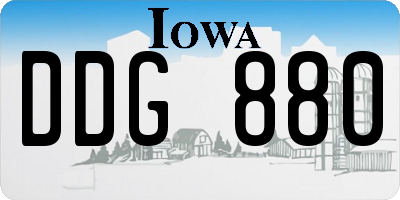 IA license plate DDG880