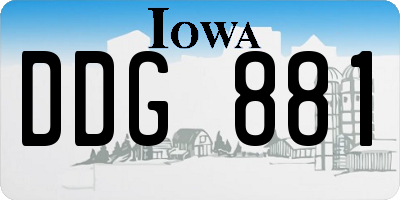 IA license plate DDG881