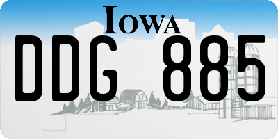 IA license plate DDG885
