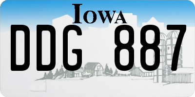 IA license plate DDG887