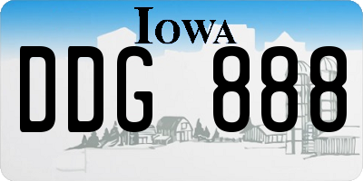 IA license plate DDG888