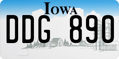 IA license plate DDG890