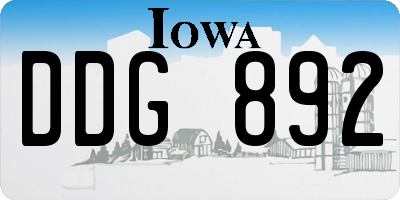 IA license plate DDG892