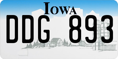 IA license plate DDG893
