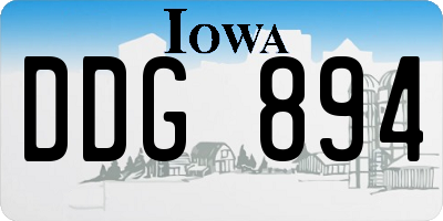 IA license plate DDG894