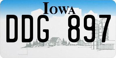 IA license plate DDG897