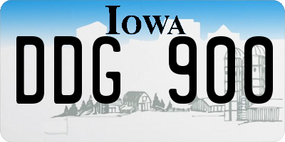 IA license plate DDG900
