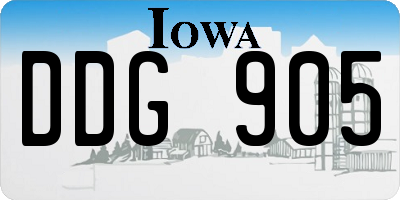 IA license plate DDG905