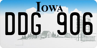 IA license plate DDG906